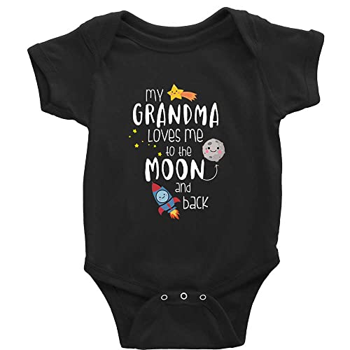 Image of SiYooca My Grandma Loves Me To The Moon And Back Infant Boy Girl Onesie Short Sleeve Crawl Bodysuit