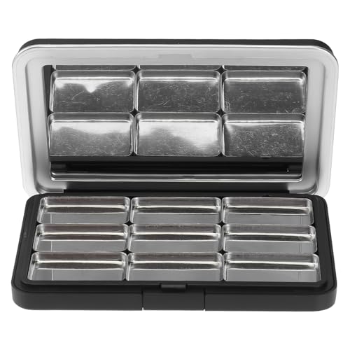 BETOOKY Caja Vacía para Sombras de Ojos y Rubor Imán, Paleta Compacta Negra Mate de 9 Compartimentos, Contenedor Rellenable Portátil para Maquillaje DIY y Viaje