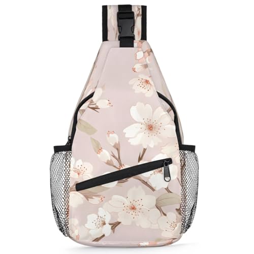 Bolso bandolera unisex con diseño floral 7.9x3.5x14.2 pulg