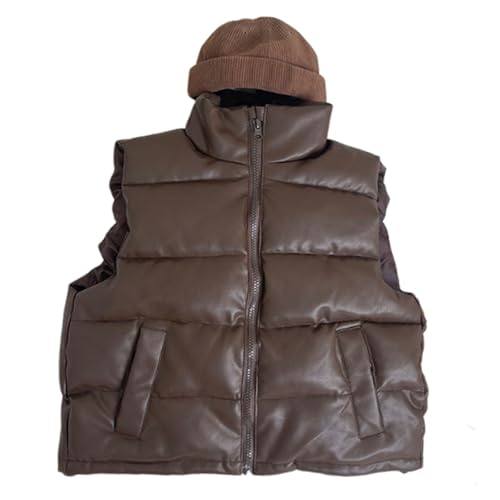 Xiaojmake Toddler Kids Girl Boy Puffer Vest Zip Up Stand Collar Sleeveless Down Coat Oversized Puffer Gilet Padded Jackets