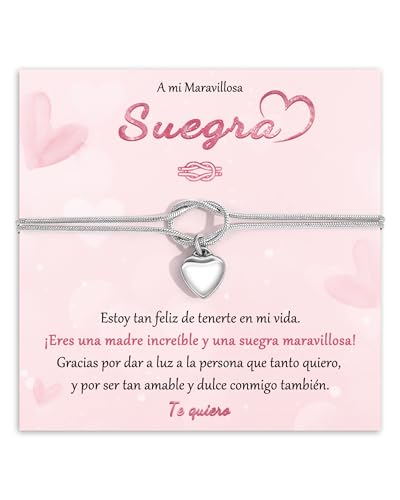 SUNSH Regalos Originales para Mujer, Pulsera Suegra, Regalos Originales Suegra, Regalo Dia de la Madre, Regalo para Suegras Cumpleaños Navidad San Valentin