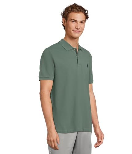 Image of U.S. POLO ASSN. Men Cotton Regular Fit Solid Polo With Small Pony | Two-Button Closure Pique Polo Shirt, Summer Fashion Golf Shirt