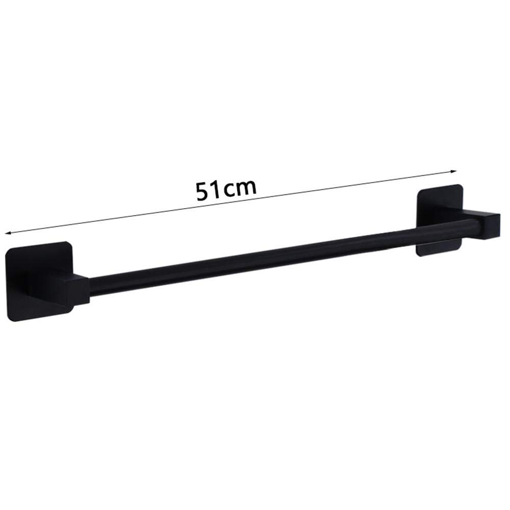 Portasciugamani rustico industriale da parete, in acciaio inox, stile vintage, per bagno, 48 cm, nero