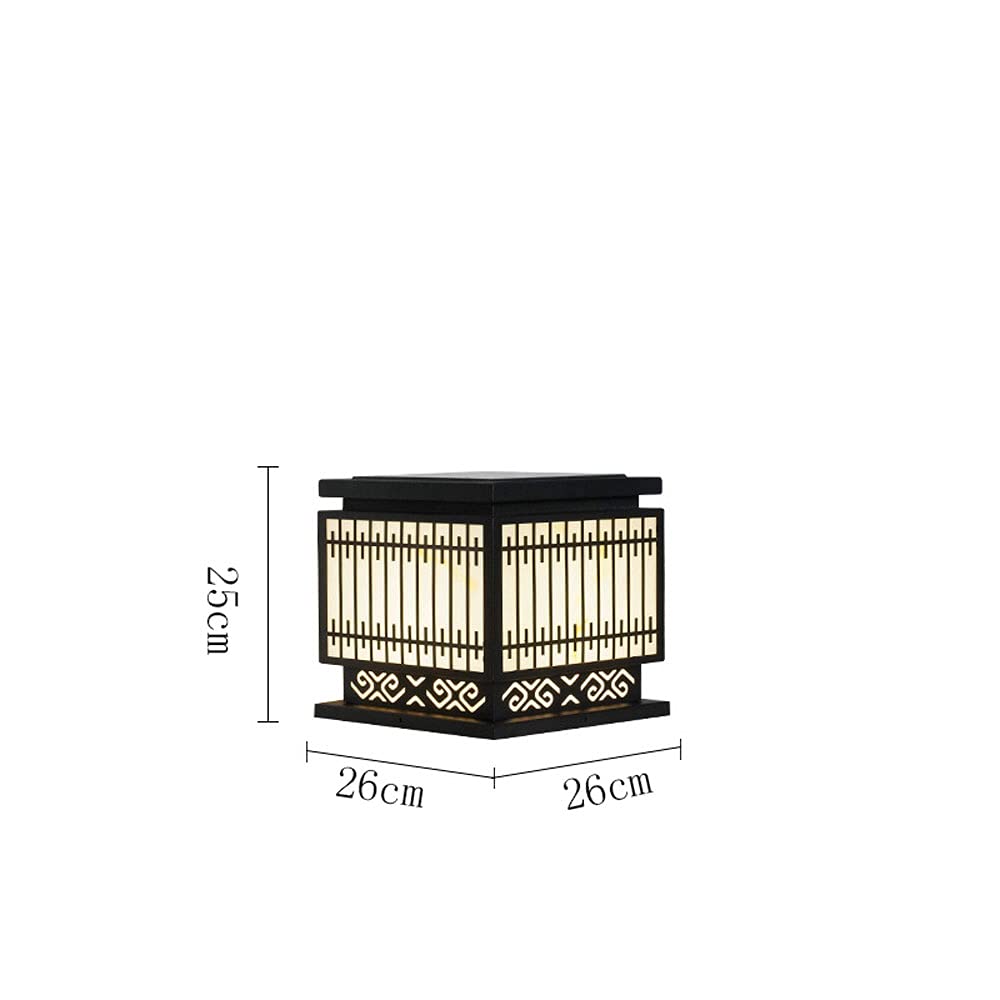 Lampa solarna LED do ogrodu, lampa filarowa, słoneczne oświetlenie zewnętrzne, dekoracja ogrodzenia, latarnia filarowa, lampa słupkowa na dziedziniec, park, korytarz, lampa d