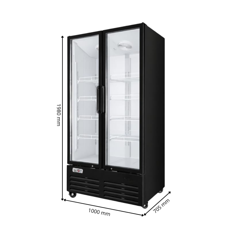 Armoire à Boissons Réfrigérée 2 Portes 750 Litres Intérieur Blanc