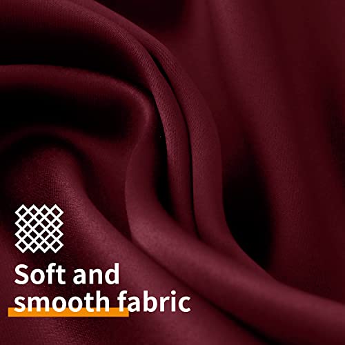 Image of YoungsTex Burgundy 100% Blackout Curtains for Bedroom, Thermal Insulated Drapes with Grommet Full Room Darkening with Black Backing for Living Room, 2 Panels, 42 x 63 Inch