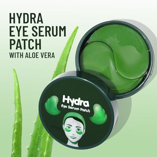 Image of Hydra Under Eye Peach & Vitamin C Serum Patches. Under Eye Masks to Reduce Dark Circles, Puffiness Fine Lines & Wrinkles. Pack of 60 Patches (30 pairs) [ALOEVERA]