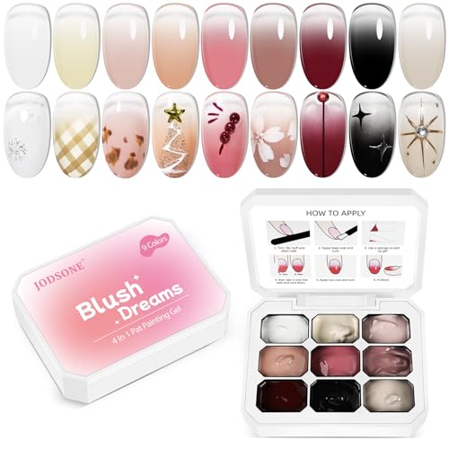 JODSONE 9 couleurs Pat Painting Gradient Blush Effect Gel vernis à ongles Set Painting Nail Art Design Gel pour salon de manucure