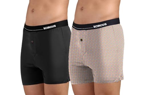 Image of &Circus Men's Puresoft Beechwood Modal Boxers | Ultra Soft Elastane Stretch Mens Breathable Boxer Innerwear Men