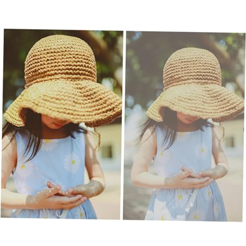 Casual Straw Sun Hat for Fashionable Summer Beach Vacation Cap with Bowknot Design UV Protection Fits Khaki2