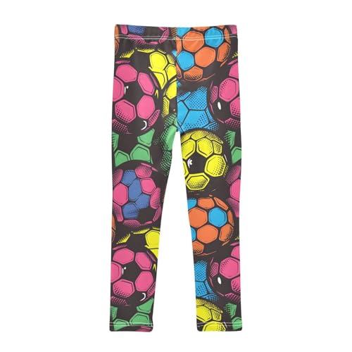 Colorful Football Girls Leggings Soft Stretch Workout Yoga Dance Pants for Kids Casual Tights2