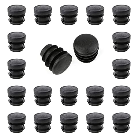 HJYZY 16mm Round Chair End Caps Tubing Plug Cap for Furniture Glide Prevention Plastic Post End Insert for Chair/Desk/Tube Protector-Black 50 pcs Cover
