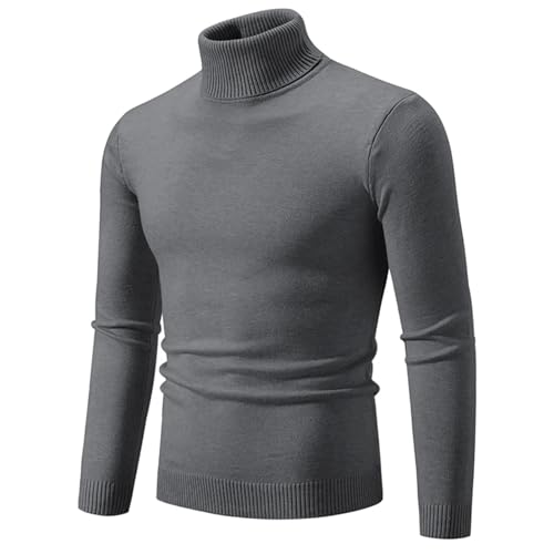 Men'S Warm Turtleneck Long-Sleeved Solid Color Stretch Knitted Bottoming Pullover Sweater3