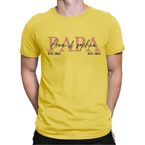 Camisetas para hombre Cuello Redondo Vintage Casual Tops Cómodas Transpirables en Muchos Colores Hombres Camiseta de Manga Corta Perfecta para el Uso Diario en el Día del Padre, amarillo, XL