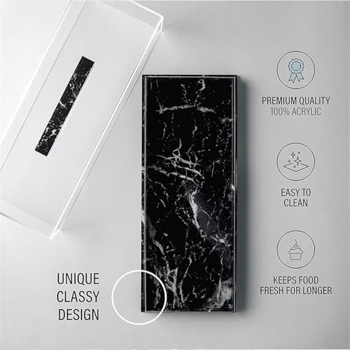 Bandeja de almacenamiento para pasteles rectangular con caja expositora transparente para mesa 6