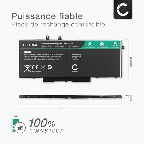 Batterie Dell Latitude 5410 CELLONIC 4100mAh pour 3HWPP