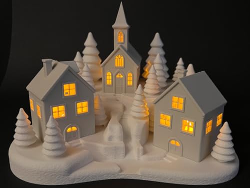 Alupedia Weihnachtsdorf Deko Set – Winterlandschaft mit Häusern &...