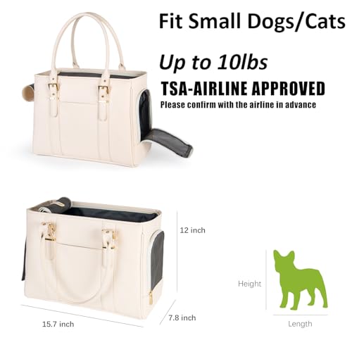 Fashion Pet Carrier Dog Purse Cat Bag Soft-Sided Carriers Travel Airline Approved, Stylish Leather Tote Handbag for Small Animal Puppy Kitten (White) Fashion Pet Carrier Dog Purse Cat Bag Soft-Sided Carriers Travel Airline Approved, Stylish Leather Tote Handbag for Small Animal Puppy Kitten (White)