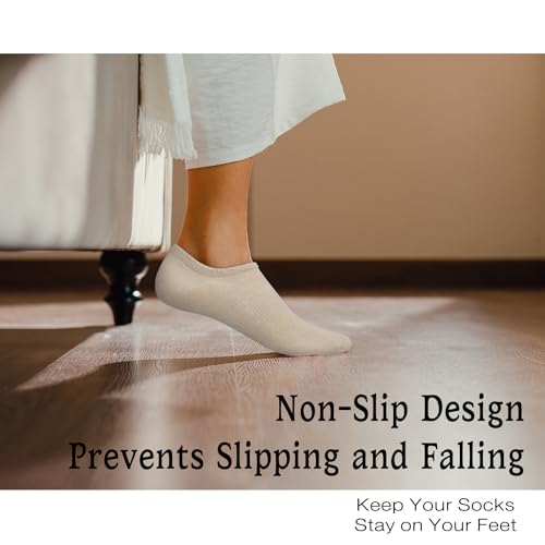YEJIMONG Women’s No Show Socks 6 Pairs Non Slip Grip Cotton Invisible Low Cut Ankle Socks for Women3