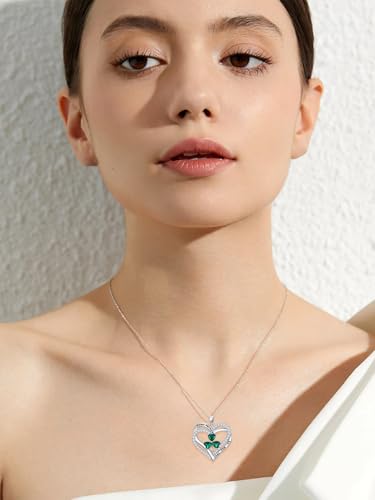 Shamrock Necklace for Women Lucky Clover Heart Celtic Cross Pendant - Image 3