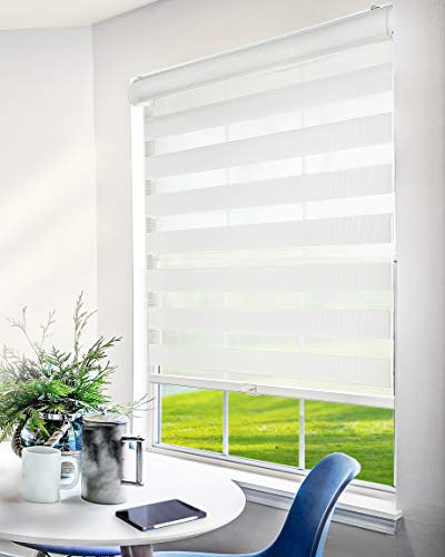 CHICOLOGY Everyday Cordless Zebra Shades, Light Filtering Dual Layer Window Blind Treatment Best