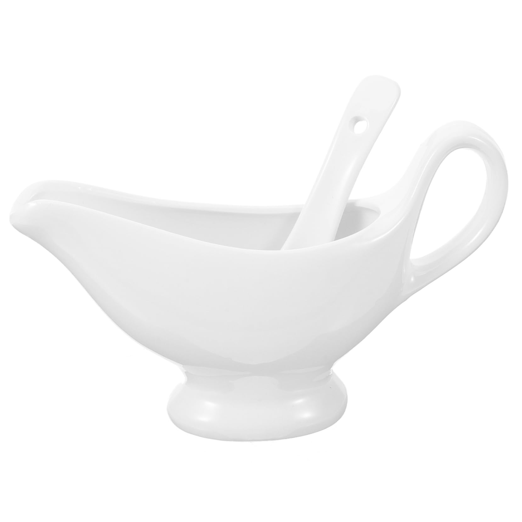 Alipis 5 Pièces Vaisselle en saucière récipient plat beurre à tartiner soucoupe beurrier double Assiette à sauce en céramique Saucière en céramique pichet à crème pichets de sauce blanche