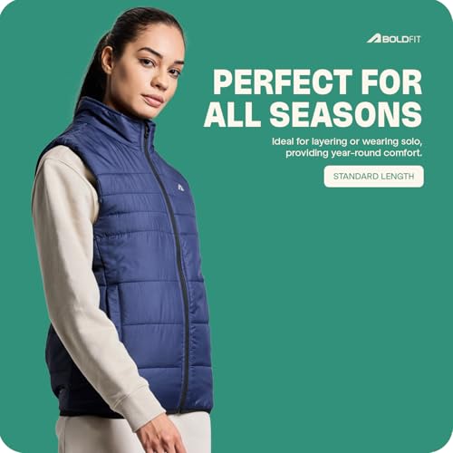 Image of Boldfit Sleeveless Jacket For Women Puffer Jacket For Women Winter Wear Winter Jacket High Neck Jackets For Women Insulated Winter Jacket For Women Monsoon Winter Wear For Women Jacket