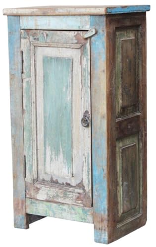 GURU SHOP Armoire d'appoint vintage, commode, de chevet, de couloir - Modèle 88 - Turquoise - 81 x 43 x 30 cm - Petites armoires