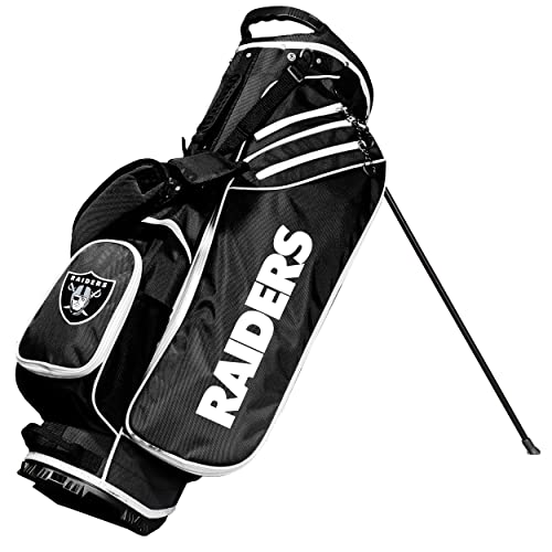 Team Golf NFL Las Vegas Raiders Birdie - Bolsa de Golf con Soporte, Ligera, Divisor de Palos de 14 vías, Soporte de acción de Resorte, Bolsillo térmico Aislado, Soporte de Velcro para Guantes y