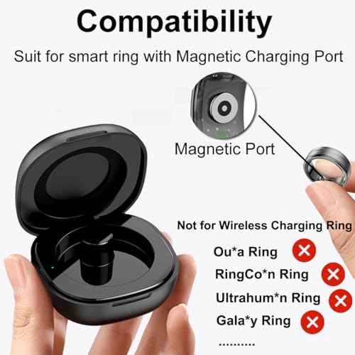 Smart Ring Charging Case Magnetic Charger Portable Charging Box Small Compartment for Fitness Rings - Additional View