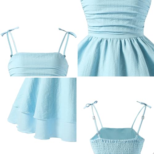 Girl Summer Smocked Dress Teen Graduation School Prom Frock Tween Summer Wedding First Communion Junior HOCO Dress2