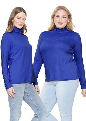 STRETCH IS COMFORT Women's Plus Size Relaxed Long Sleeve Turtleneck | XL - 7X2