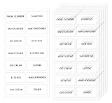 ONLYKXY 140pcs Clear Bathroom Beauty Organization Labels Waterproof Refillable Bottle Stickers Skin...