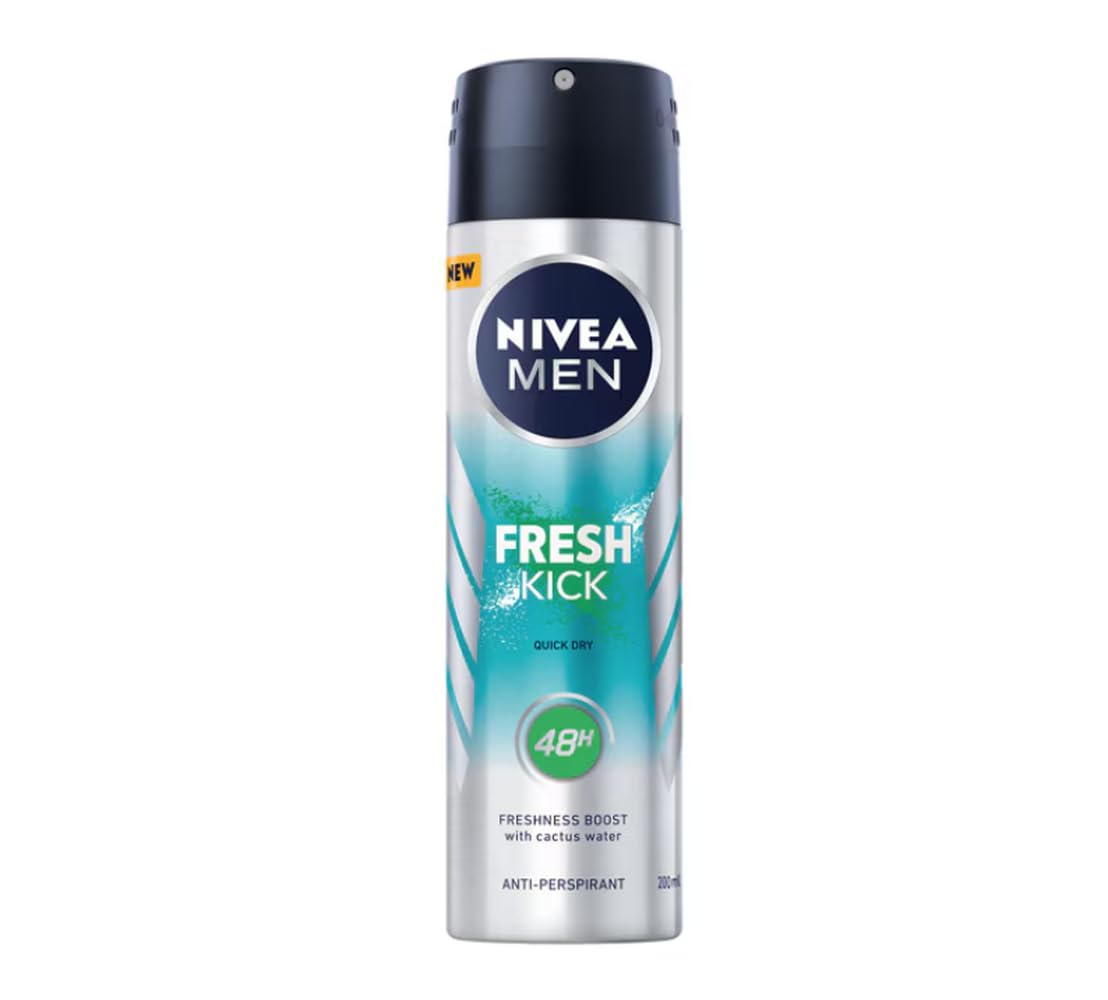 Nivea Deodorante spray da uomo, Fresh Kick, confezione da 6 (6 x 150 ml)