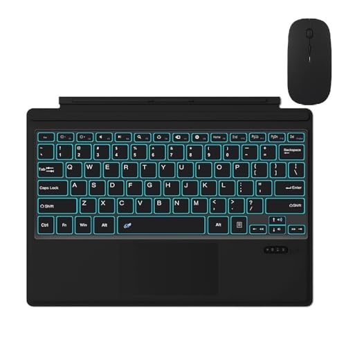 Housse de clavier rétroéclairée pour Surface Pro 9 10 X avec souris Bluetooth