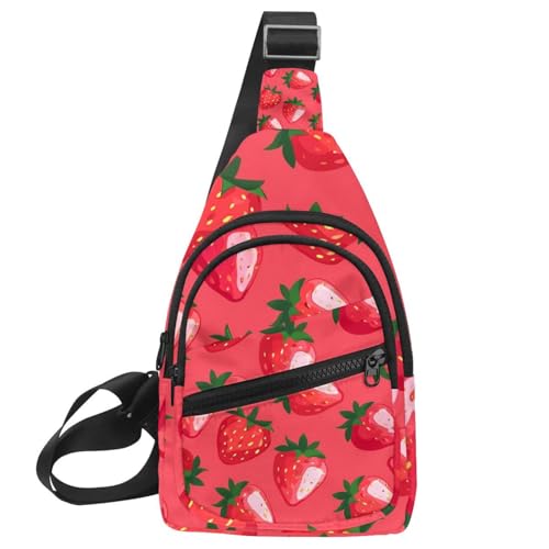 Sac à dos à bandoulière imprimé fraise taille unique multicolore pour homme et femme