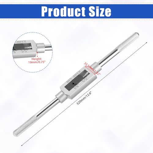 Image of Psyqtsuary M3-M 12 Adjustable Tap Wrench Handle, 1 /16 inch-1 /2 inch Reamer Steel Adjustable Wrench Hand Tool, Hand Taps Holder Tapping Reamer Tools Professional Tapping Wrenchs Tool for Machinist Repair