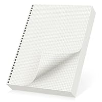 Yarotm Recambio Hojas Cuadriculadas A4-90 Papel Perforadas 30 Agujeros de Cuadriculados 5mm - 100GSM Refill Paper para Anillas 29x21cm - Recambios de Hojas para Archivador Carpeta