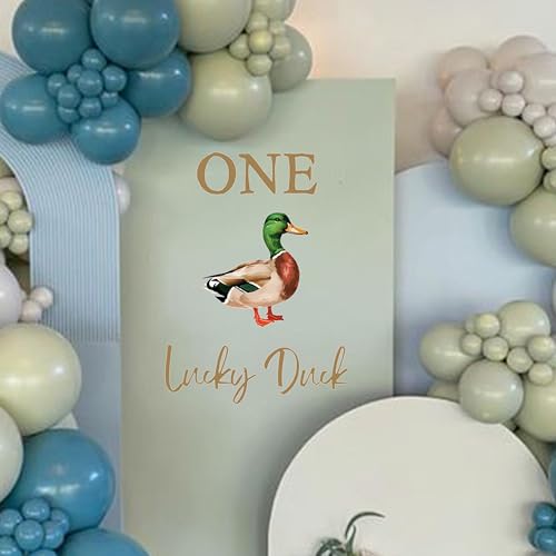 Gostman One Lucky Duck Decal - Mallard Duck Hunting First Birthday Party Supplies Decal,Duck Sign One Birthday Party Decoration Decal,One Lucky Duck Party Decor Decal (Mallard Decal)