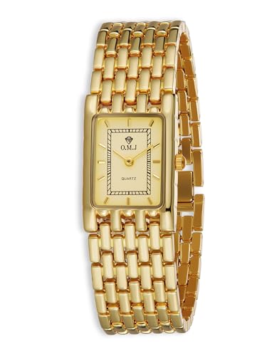 Montre en acier inoxydable doré femme quartz cadran verre minéral haute précision