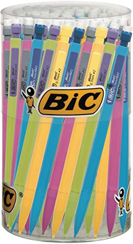 BIC Matic Fun - Porte-Mines légers et Robustes - Pointe Fine 0,7 mm HB - Couleurs Vives Assorties, Tubo de 60
