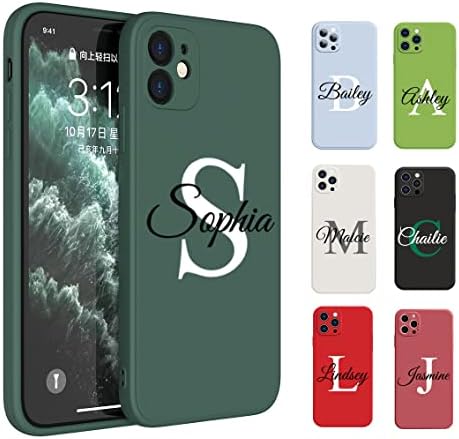 BOSTEPY Custom Case for iPhone 14 13 12 Pro Max 11 Mini Xr Xs X 7 8 Plus SE 2020 2022 6s 6, Customize Personalized Name Handwritten Style Premium Liquid Silicone Rubber Phone Cover