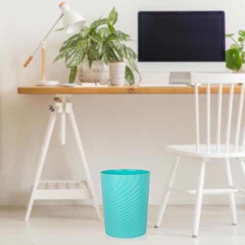 Image of UUJOLY Plastic Small Bathroom Trash Can Wastebasket Garbage Can, Light Blue