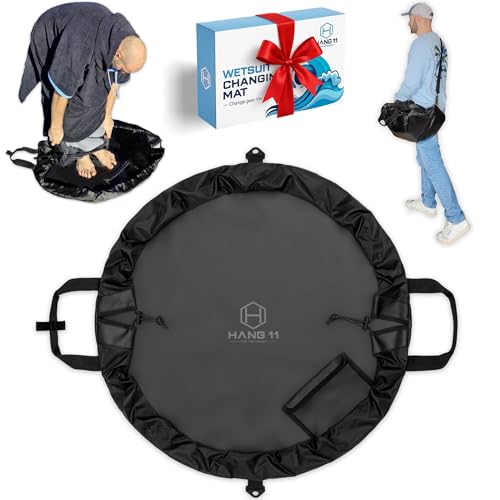 Hang 11 Wetsuit Wickelunterlage-Tasche – Surf-Wickelunterlage mit Schultergurt, Neoprenanzug-Tasche wasserdicht, hält Ihren Neoprenanzug & Auto sauber, Surf-Wechselausrüstung, Surf-Zubehör