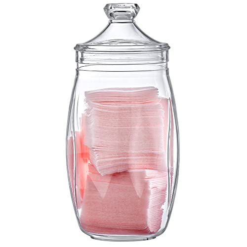 Amazing Abby - Cassandra - Acrylic Apothecary Jar (60 oz), Bathroom Canister, Decorative Jar, Vanity Organizer, Kitchen Storage, Candy Buffet, Wedding Display, BPA-Free and Shatter-Proof