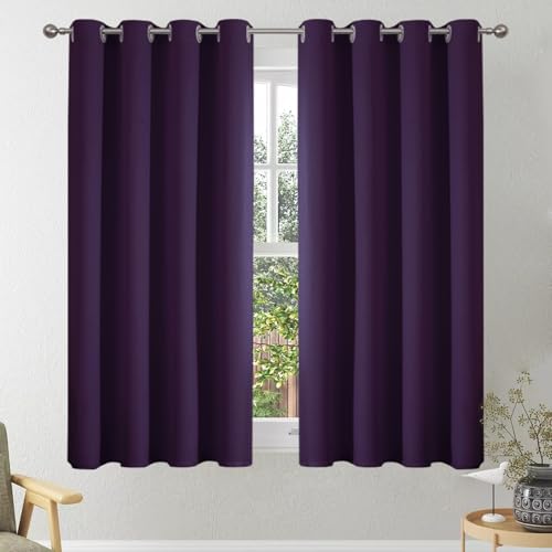 VEHEDE Rideaux occultants courts pour petite fenêtre de cuisine, Rideau thermique isolé pour café, Rideaux doux pour chambre, Rideau et voilages pour salon,...