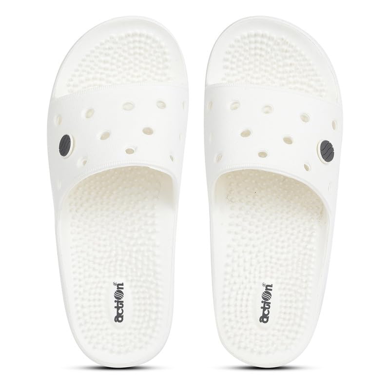 Image of ACTION Men's Acupressure EVA Slide Slippers | Lightweight | Massage Footbed | Anti-Skid Sole | Waterproof | Quick Dry | Indoor & Outdoor Comfort Slides