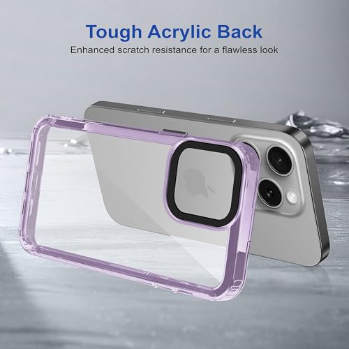 Image of amazon basics Back Case Cover for iPhone 16 Pro Max | Compatible for iPhone 16 Pro Max Back Cover | Case Cover with Camera Protection | (TPU + PC | Translucent Purple)
