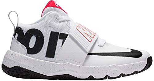 Nike Team Hustle D 8 JDI (PS) (12 M US Little Kid, White/Black-Lt Crimson)