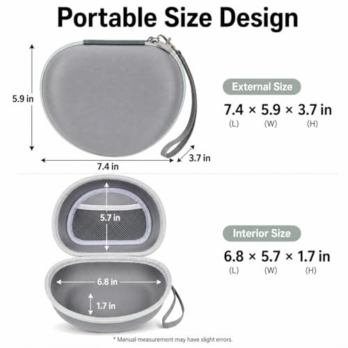 Image of Headphone Case for Skullcandy Crusher /Hesh /Evo Wireless Over-Ear Bluetooth Earphones, for JLab JBuds Lux ANC, for TOZO HT3 /HT2 Headphones and More Noise Cancelling Foldable Headset - Box Only (Grey) | for TOZO HT3 /HT2 Wireless Over-Ear Bluetooth Earphones, Travel Carrying, Daily Commute /Gym /Outdoor Use, Hard Box Only